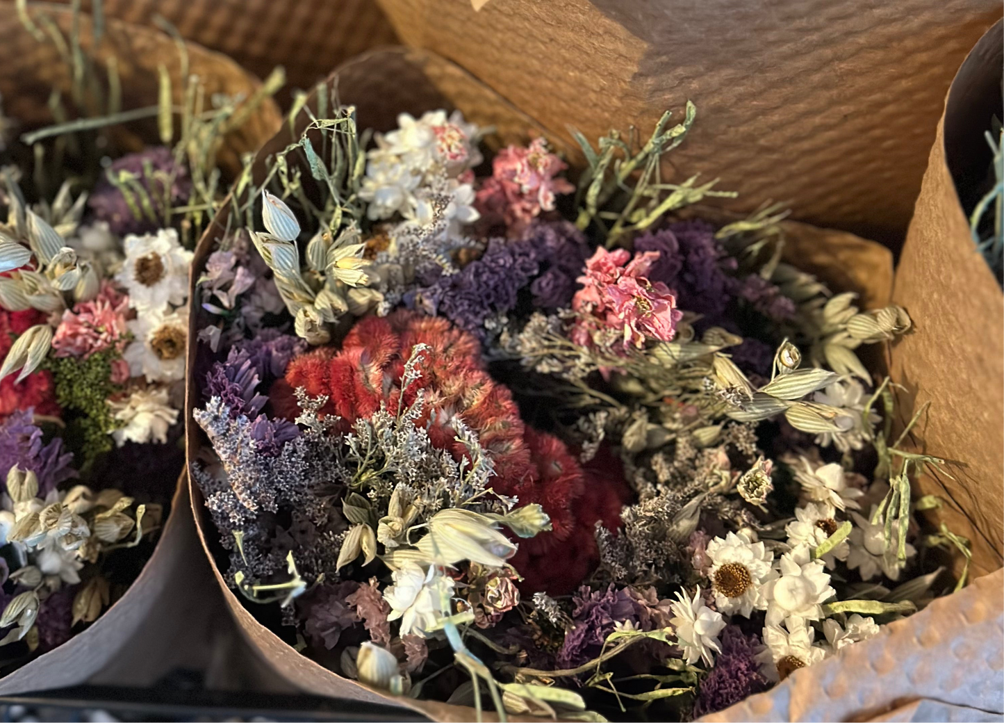 Wildflower and grain dried bouquet