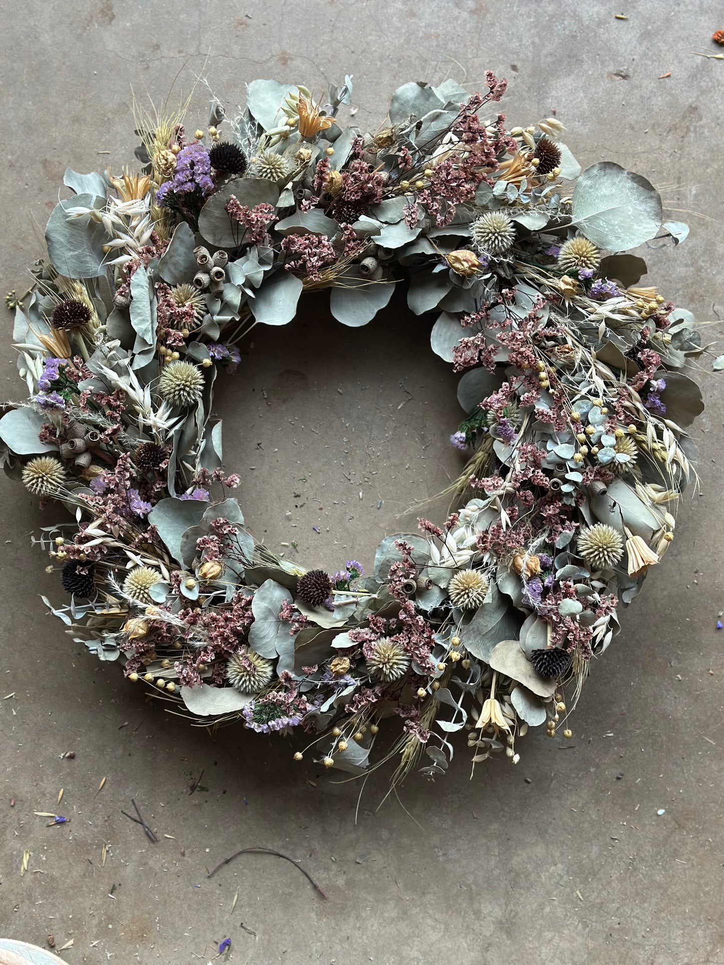 Dried eucalyptus fall wreath