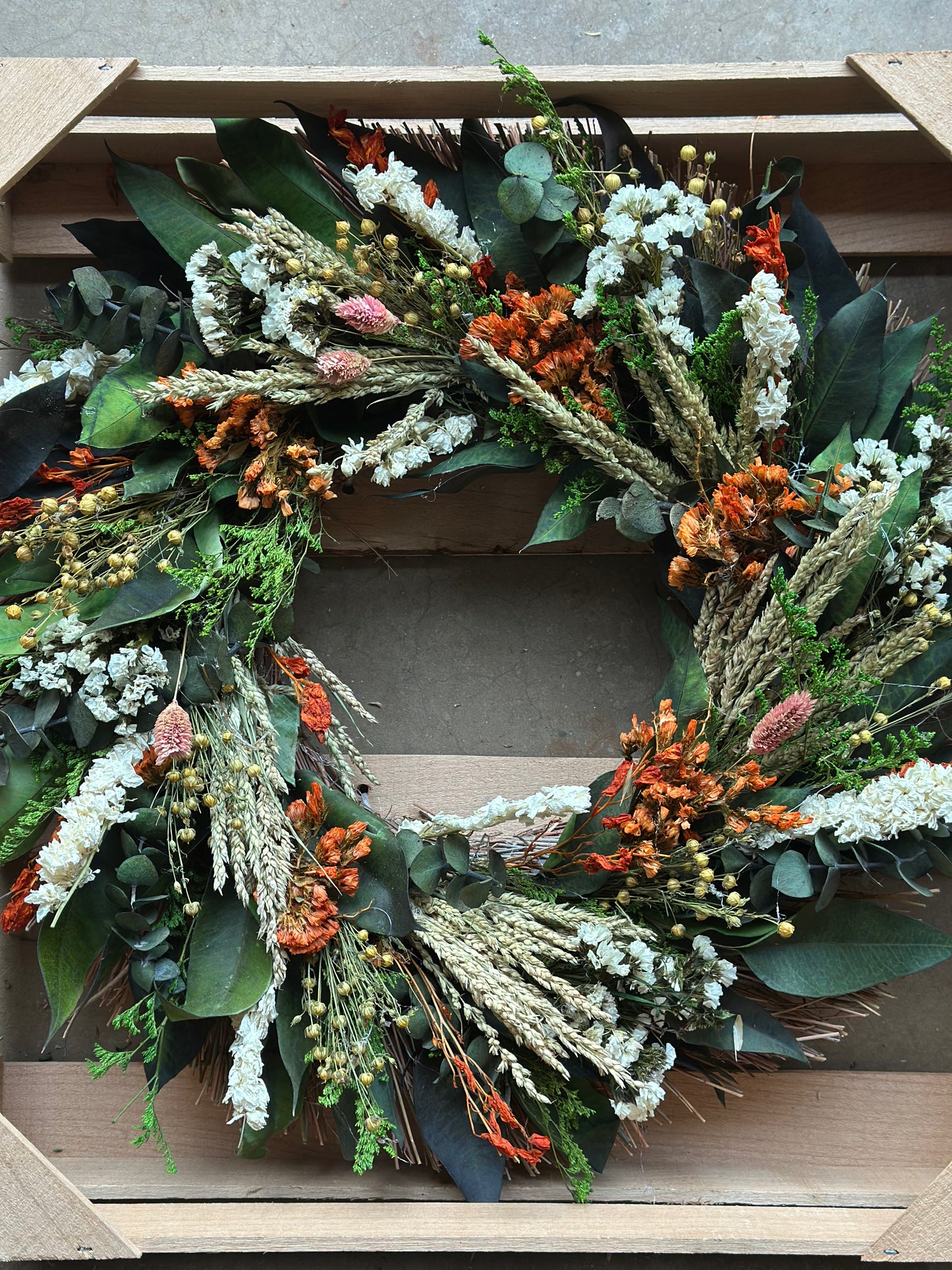 Saratoga dried wreath