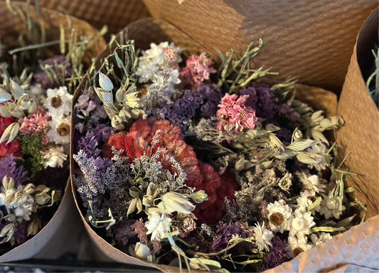 Wildflower and grain dried bouquet
