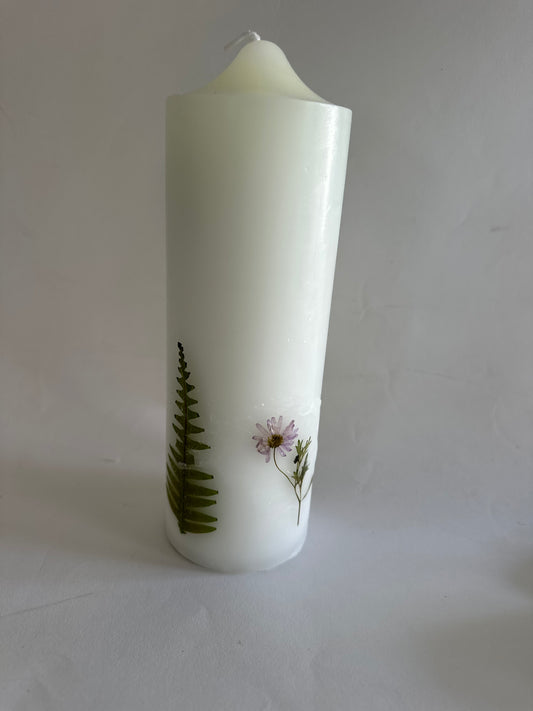 Pressed Flower Candle