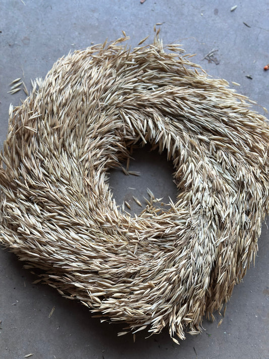 Dried grass wreath