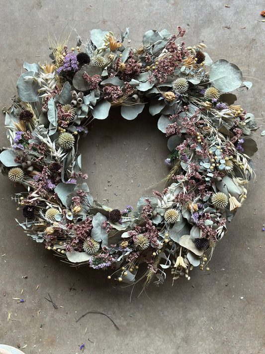 Dried eucalyptus fall wreath
