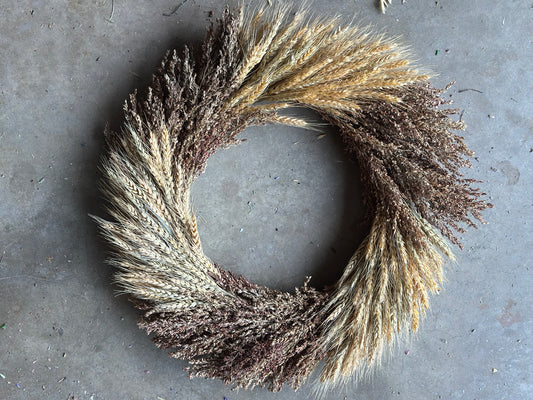 Dried Wheat and Sorghum wreath